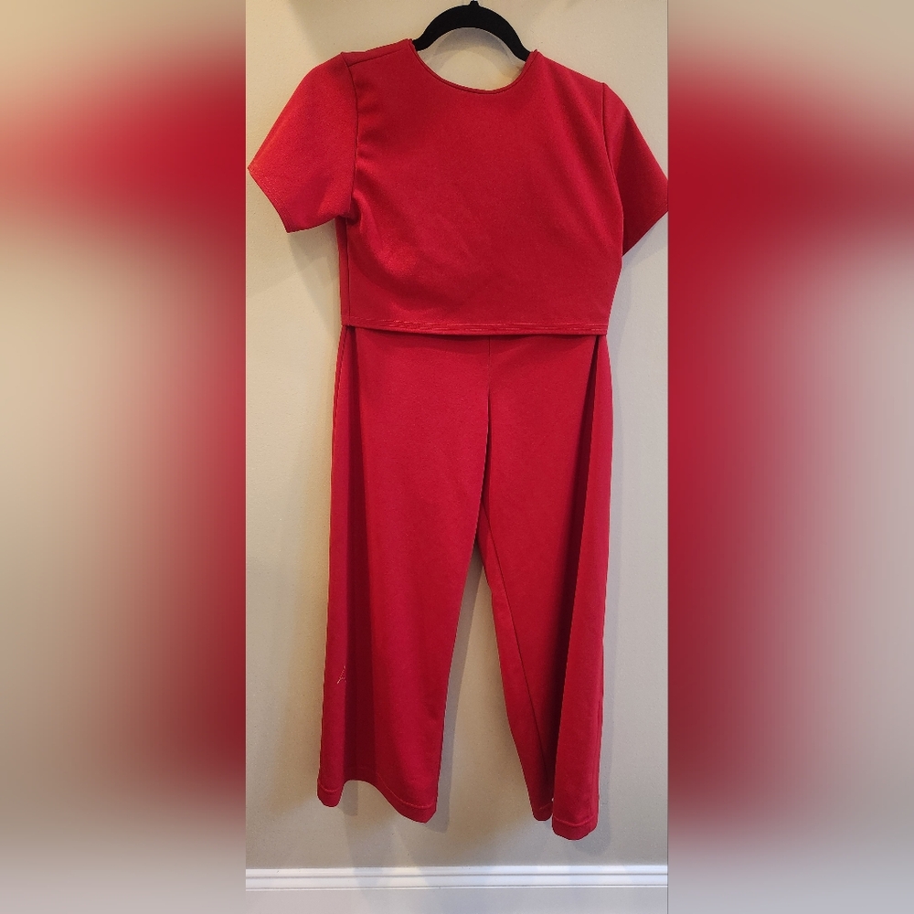 Nasty Gal Red Co-ord 2 piece Set  Size 6, UK size 10, Crop top and pants